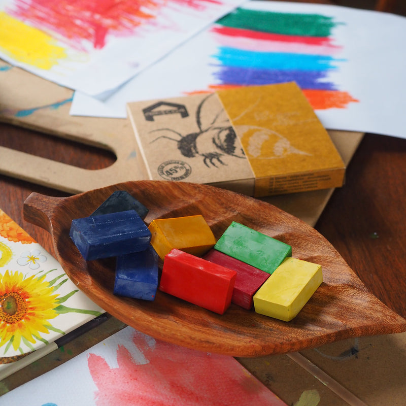 Apiscor Block Crayons Waldorf Education Inspired 8pc Stationary Art and craft for kids 3yrs+