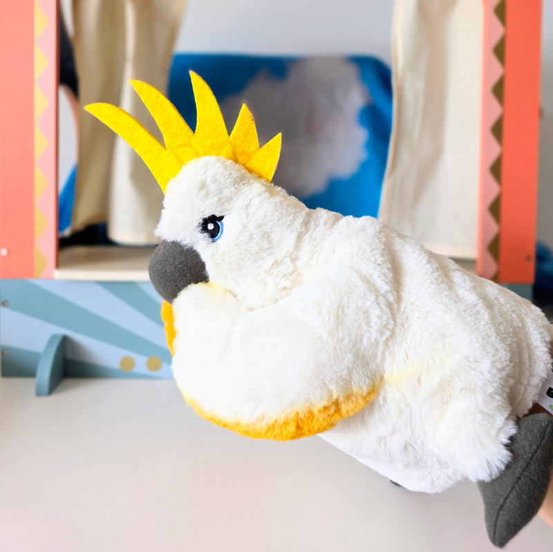 Eco Cockatoo Hand Puppet 25cm By Eco Buddies Pretend and Imaginative Play Toy 3yrs+
