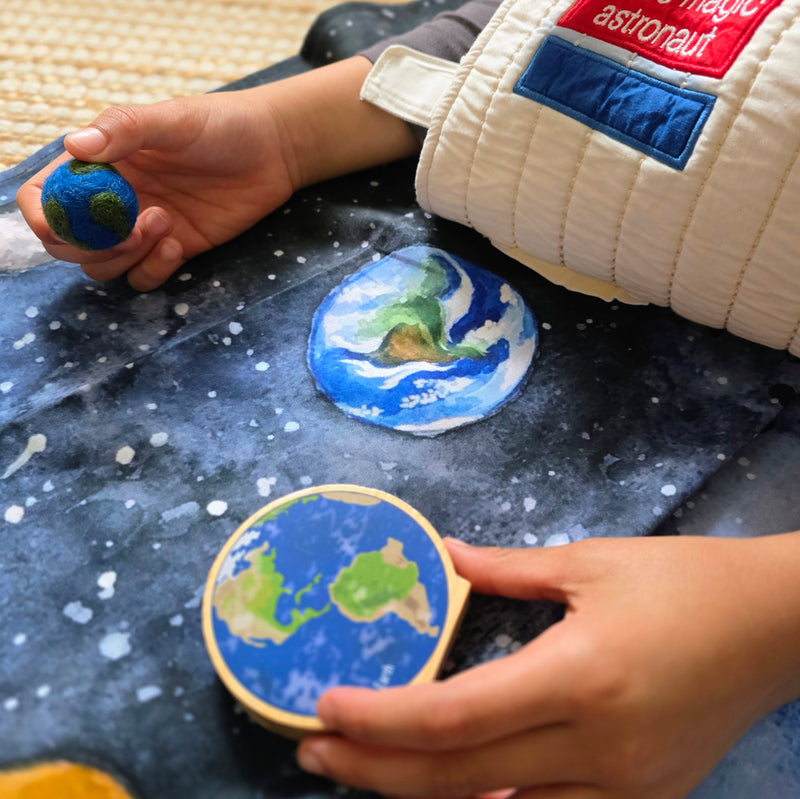 Wonderie The Solar System Cloth Open Ended Play Mat Space Cape 3yrs+