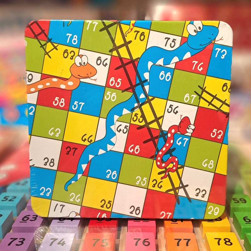 ToysLink Snake Ladder Game in a Tin Puzzle Board Game Cognitive Developmental Toys Early Maths 3yrs+