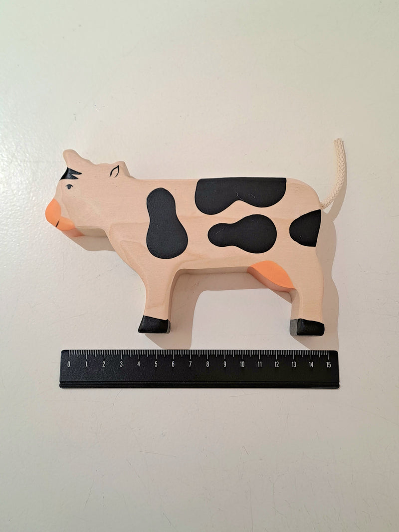 Holztiger Cow Wooden Animals Standing Farm Animal Toys 3yrs+