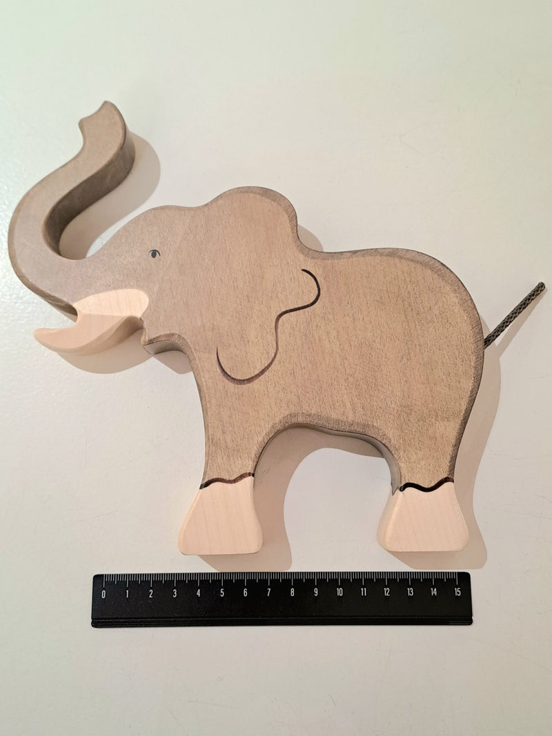 Holztiger Elephant Trunk Raised Wooden Animals Wildlife Animal 3yrs+