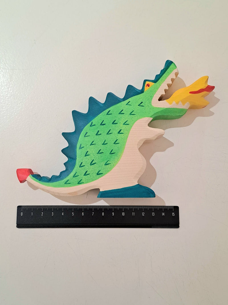 Holztiger Green Dragon Wooden Animals Dinosaur toy Dinosaur and Dragon Theme 3yrs+