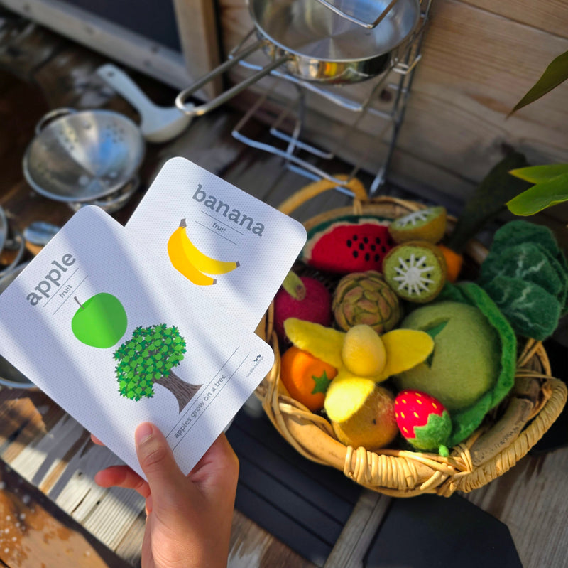 Fruit and Vegetables Flash Cards by Two Little Ducklings 3yrs+