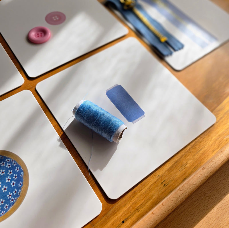 Montessori Real Sewing Items with Identical Cards 5pcs Set Practical Life Material 3yrs+