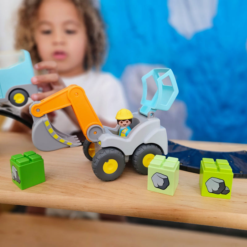 Playmobil Junior Shovel Excavator Construction Playset of 5 Toddlers Gifts Idea 12m+