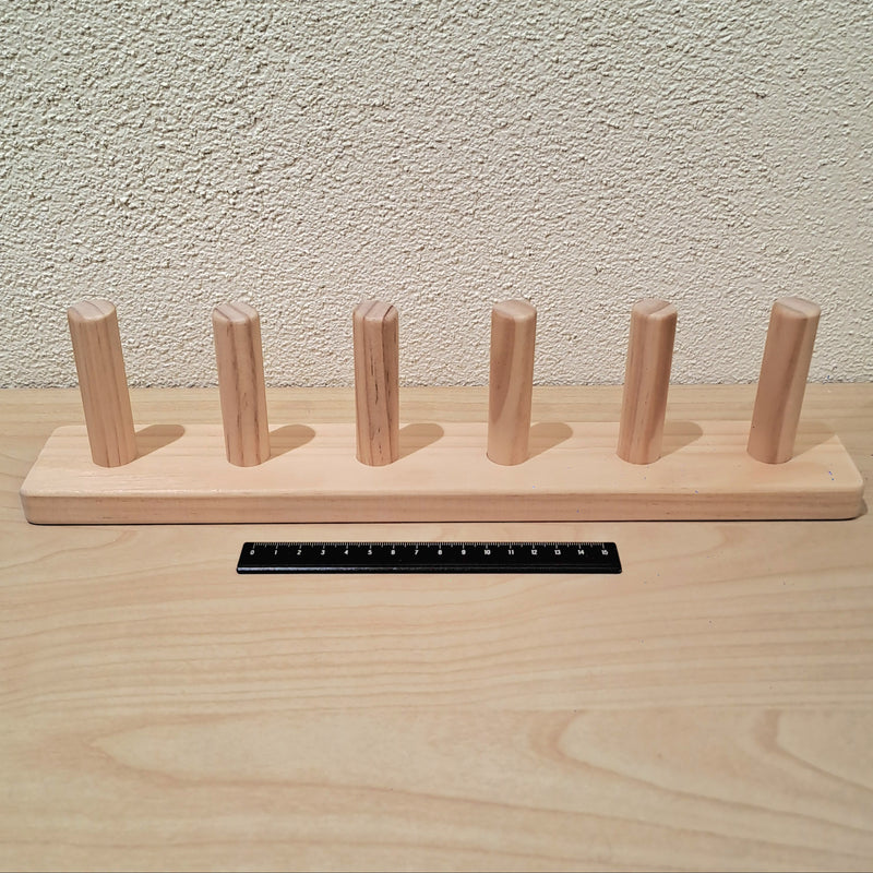 Montessori Wooden Finger Puppet Stand 7 Rods