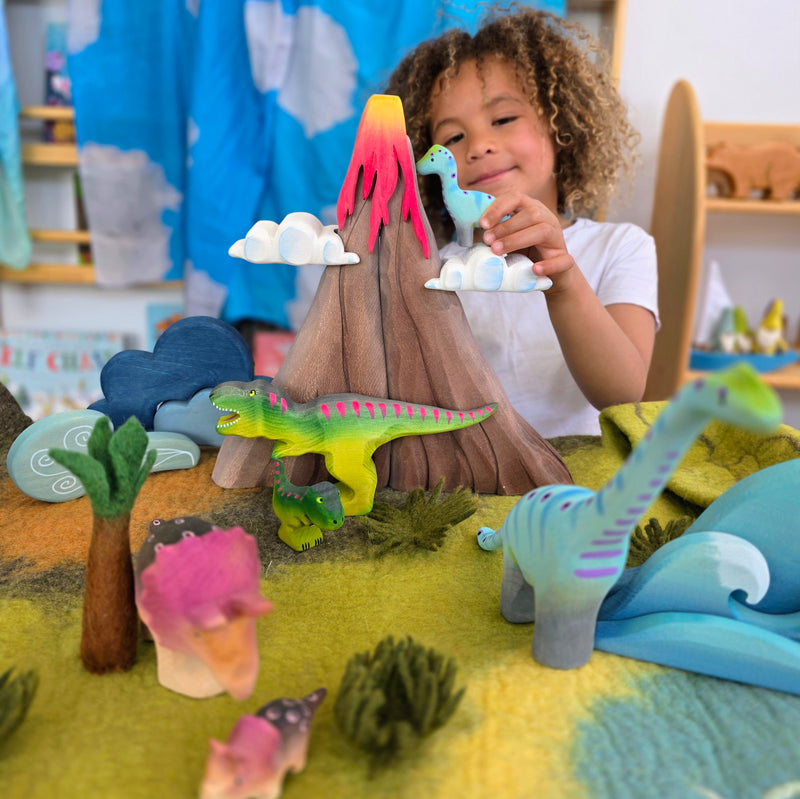 Wooden Dinosaurs T-Rex Set of 2 by BumbuToys Dinosaur and Dragon Theme 3yrs+