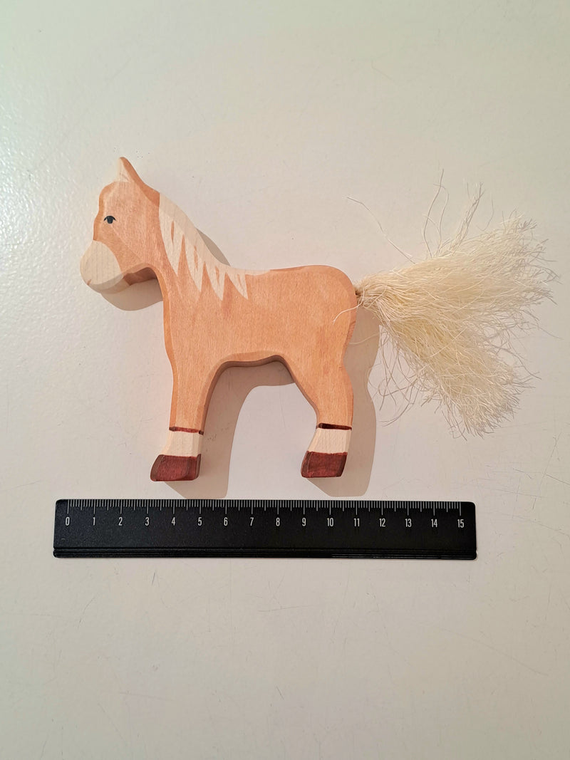 Holztiger Foal Light Brown Wooden Animals Standing Farm Animal Toys 3yrs+