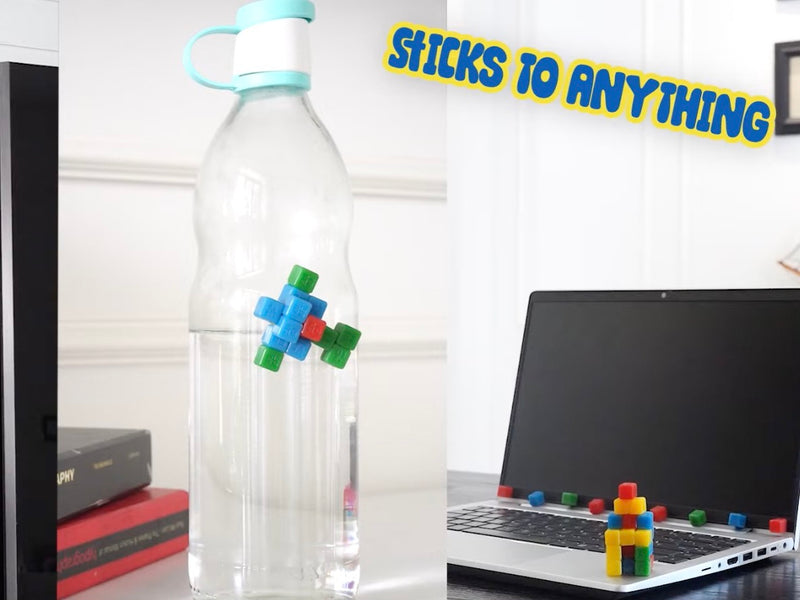 StickiKubes Rainbow Bright Mini Stacking Cubes 125pcs Fidget Toys Sensory Toys 4yrs+