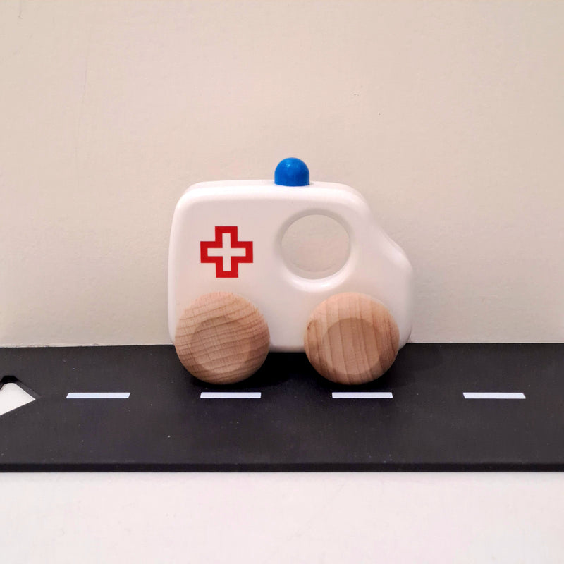 Bajo Emergency Vehicle Set of 5 Toddler Wooden Toy Car Developmental Toys for Toddlers 2yrs+