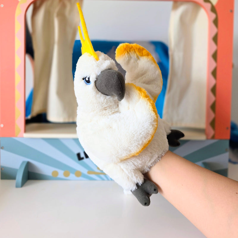 Eco Cockatoo Hand Puppet 25cm By Eco Buddies Pretend and Imaginative Play Toy 3yrs+