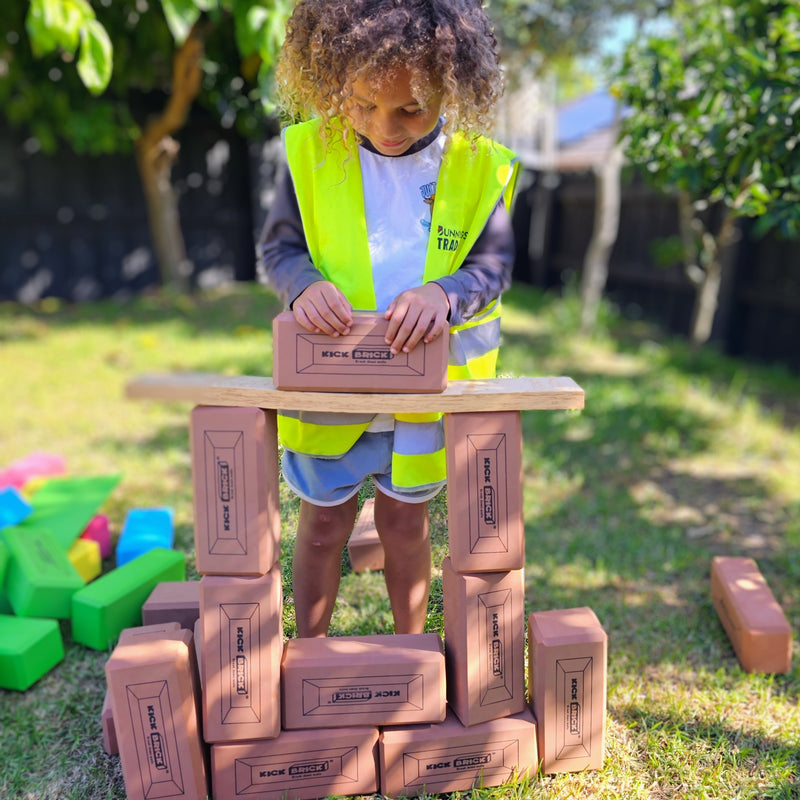 KICKBrick Brown Single Pack 25 Bricks Construction Toys Best Seller 3yrs+ (Soft Play Equipment)