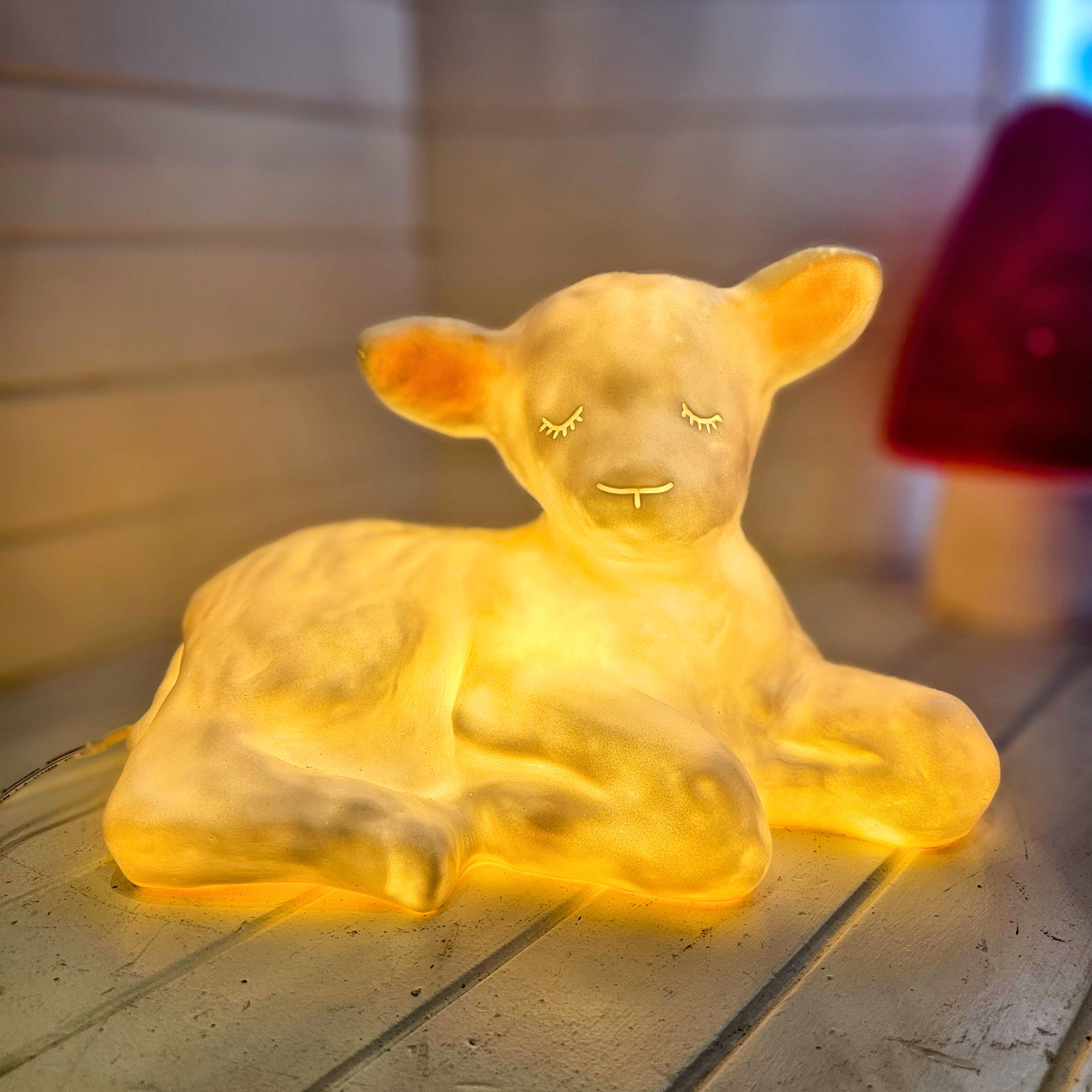 Heico Kids Night Light Lamb Mary Lamp with white CORD Room Decor