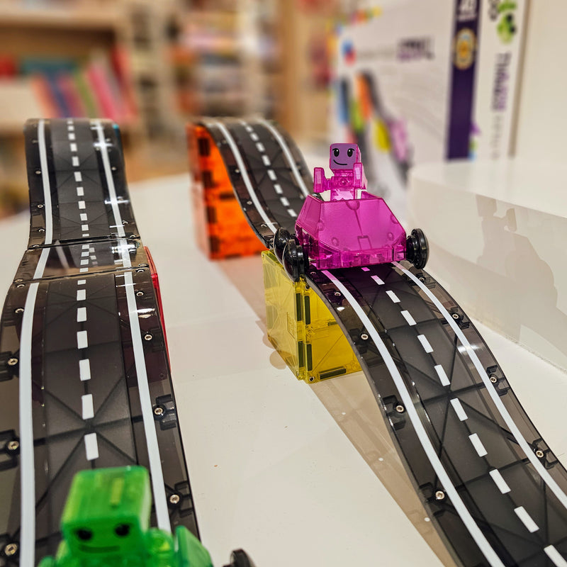 Magna Tiles Road Downhill Duo Car Ramp Race Track 40 Piece Set Magnetic Tiles Best Seller Most Loved in Store 3yrs+