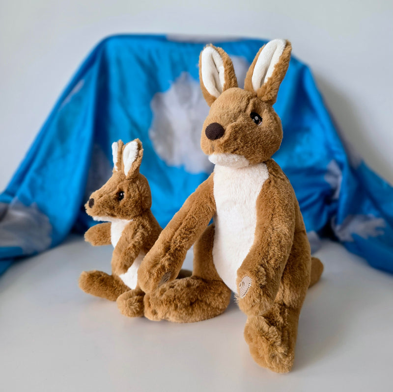 Eco Kangaroo Toy Mum & Baby Plush Toys for 3yrs+