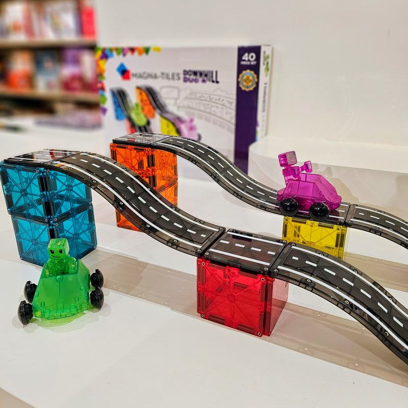 Magna Tiles Road Downhill Duo Car Ramp Race Track 40 Piece Set Magnetic Tiles Best Seller Most Loved in Store 3yrs+