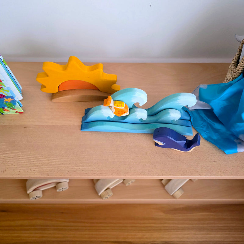 Montessori Beechwood 2 Tier Infant Baby Shelf Kids Toys Shelf 34.5(D) x 100(L) x 40(H) Kids Furniture (Furniture Shipping)