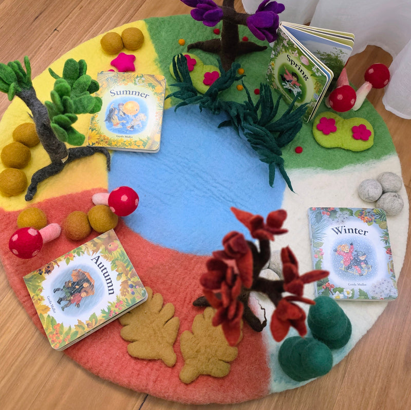 Tara Treasures Large Felt Four Seasons Play Mat Playscape 80cm Diameter Pretend & Imaginative Play Toys Best Seller 3yrs+