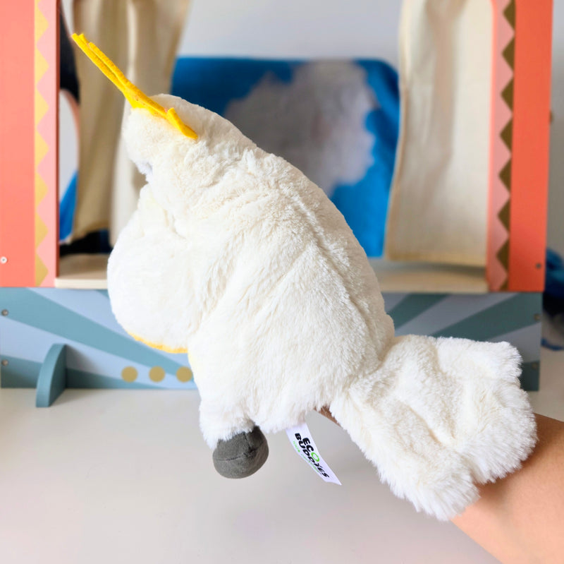 Eco Cockatoo Hand Puppet 25cm By Eco Buddies Pretend and Imaginative Play Toy 3yrs+