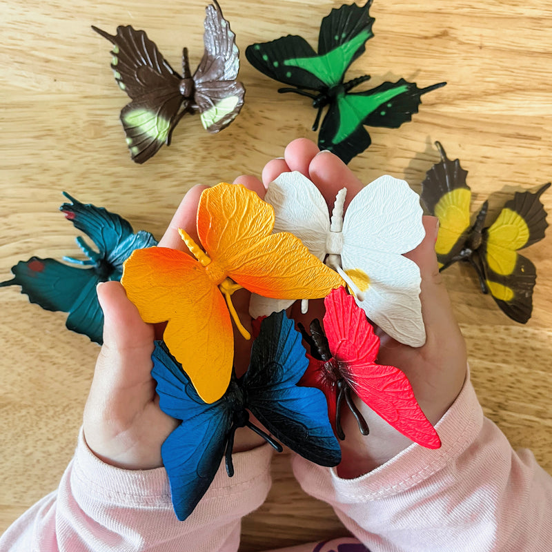 Tube of 8 Butterflies Animal Figurines Montessori Language Learning Woodland Figurines by Safari Ltd Toob Range 3yrs+