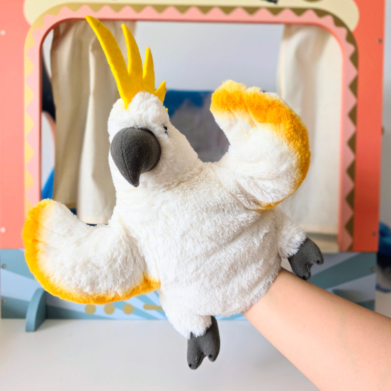 Eco Cockatoo Hand Puppet 25cm By Eco Buddies Pretend and Imaginative Play Toy 3yrs+
