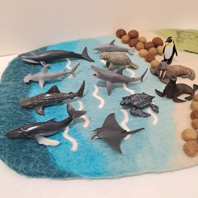 Marine Figurine Tube A Mini Ocean Sea Life Collection Gift Set 12pc by CollectA Animal Figurines 3yrs+