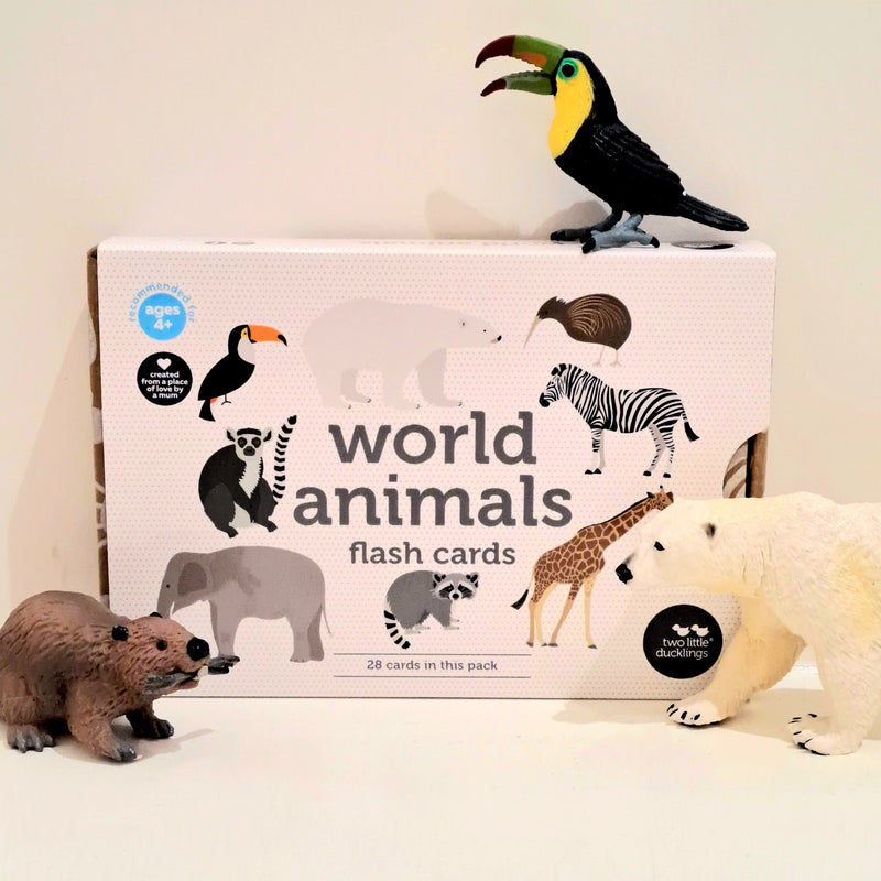 World Animals Flash Cards by Two Little Ducklings 4yrs+