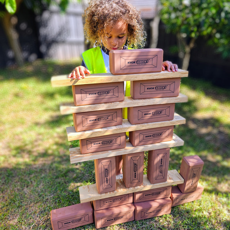 KICKBrick Brown Single Pack 25 Bricks Construction Toys Best Seller 3yrs+ (Soft Play Equipment)