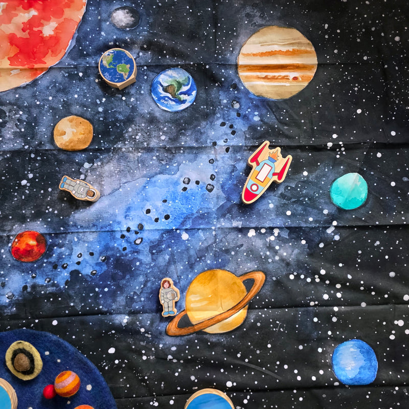 Wonderie The Solar System Cloth Open Ended Play Mat Space Cape 3yrs+
