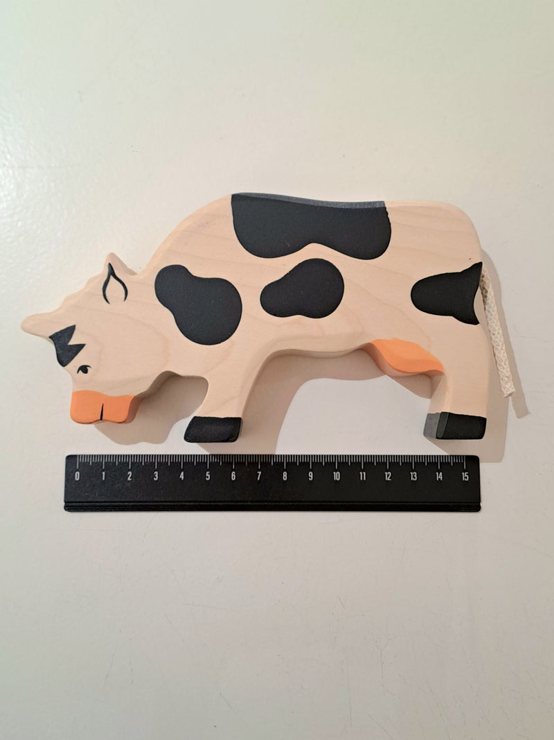 Holztiger Cow Wooden Animals Grazing Farm Animal Toys 3yrs+