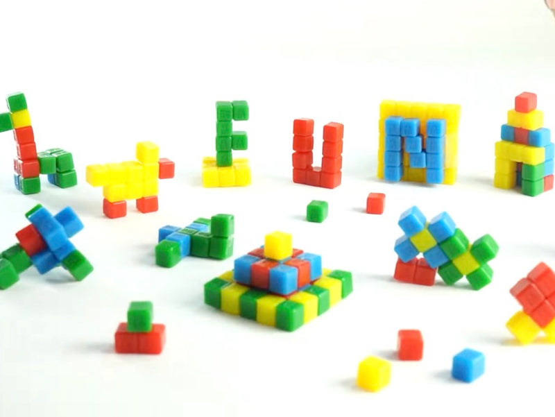 StickiKubes Rainbow Bright Mini Stacking Cubes 125pcs Fidget Toys Sensory Toys 4yrs+