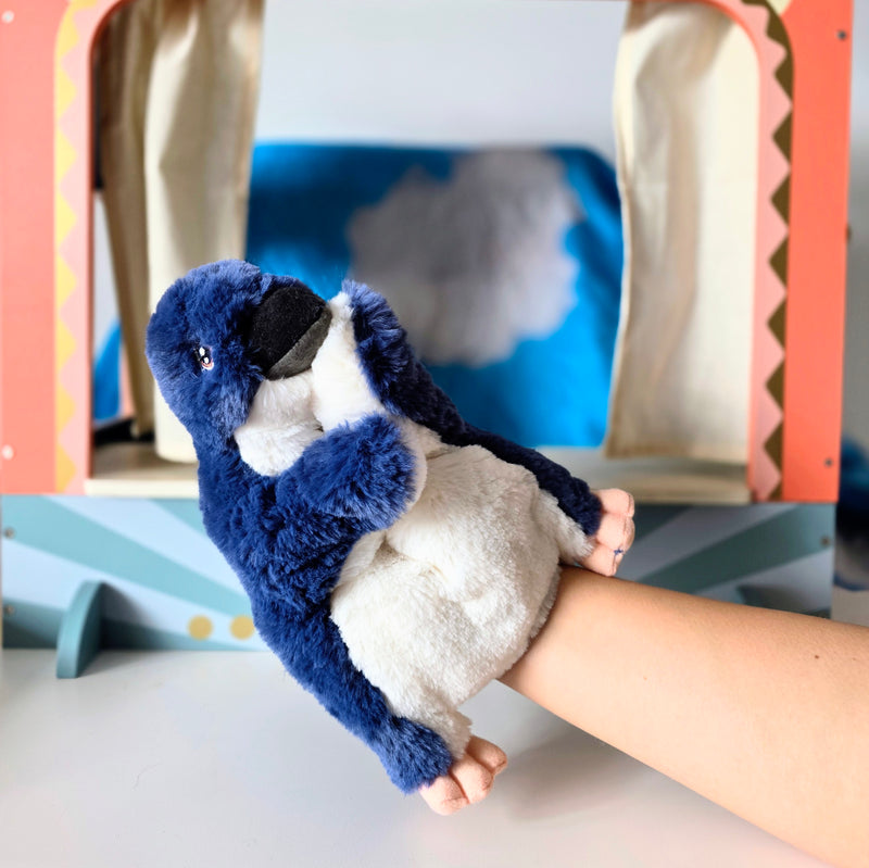 Eco Little Penguin Hand Puppet 25cm By Eco Buddies Pretend and Imaginative Play Toy 3yrs+