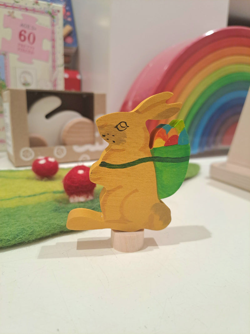 Grimm's Decorative Figure Rabbit with Basket 12m+