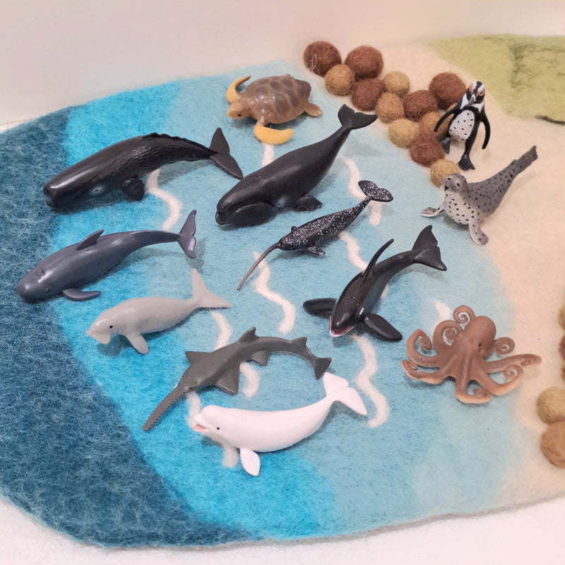Marine Figurine Tube B Mini Ocean Sea Life Collection Gift Set 12pc by CollectA Animal Figurines 3yrs+