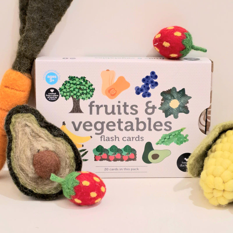 Fruit and Vegetables Flash Cards by Two Little Ducklings 3yrs+