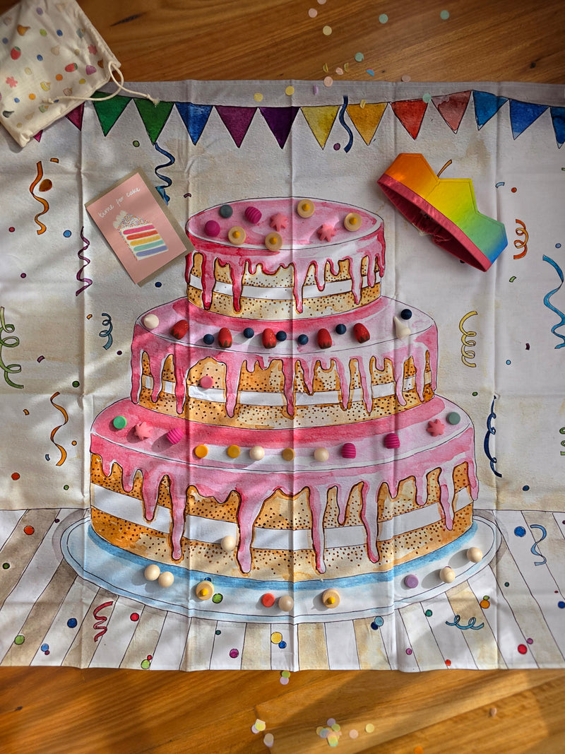 Wonderie The Everlasting Cake Cloth with 60 Grapat Pieces Open Ended Play Mat 3yrs+