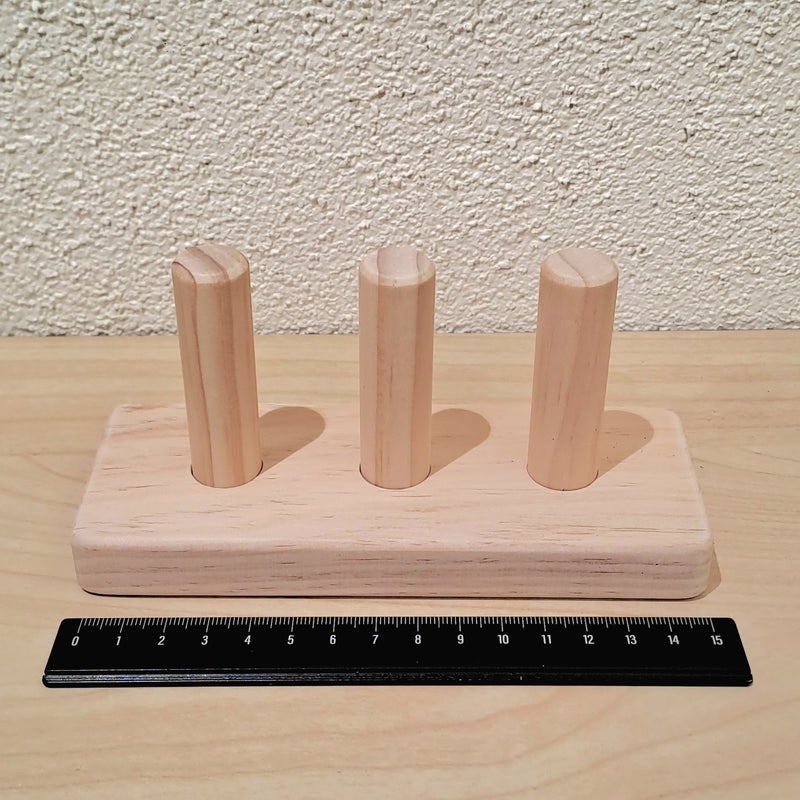 Montessori Wooden Finger Puppet Stand 3 Rods