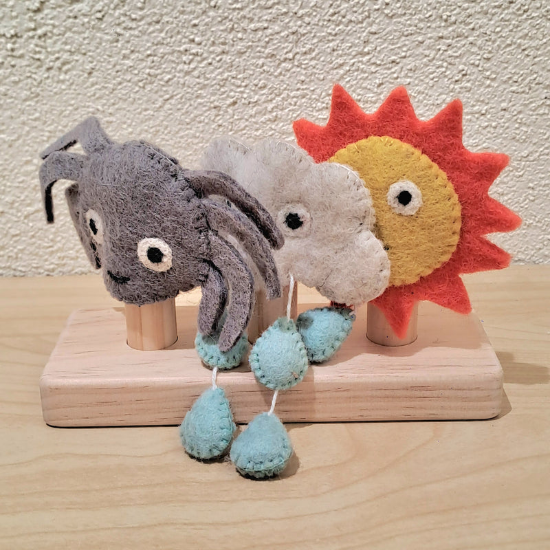 Montessori Wooden Finger Puppet Stand 3 Rods