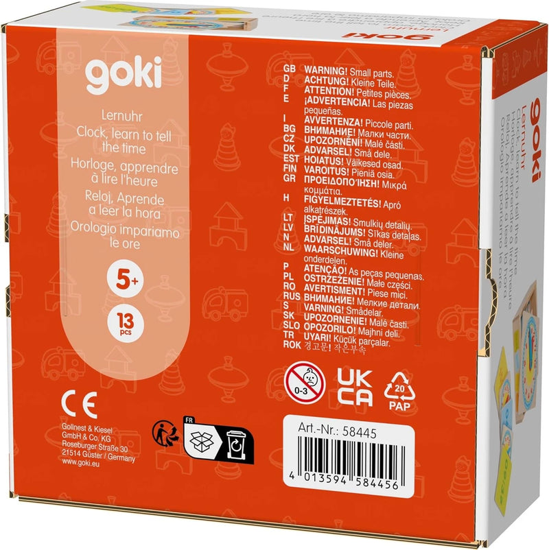 Goki Learn To Tell The Time Teaching Clock Set Early Math STEM Toys 5yrs+