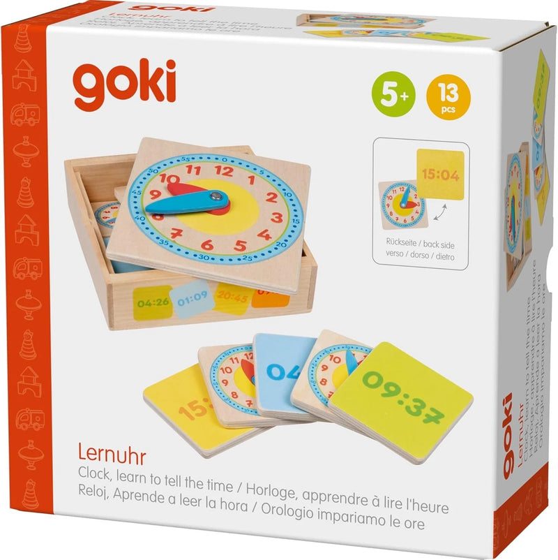 Goki Learn To Tell The Time Teaching Clock Set Early Math STEM Toys 5yrs+