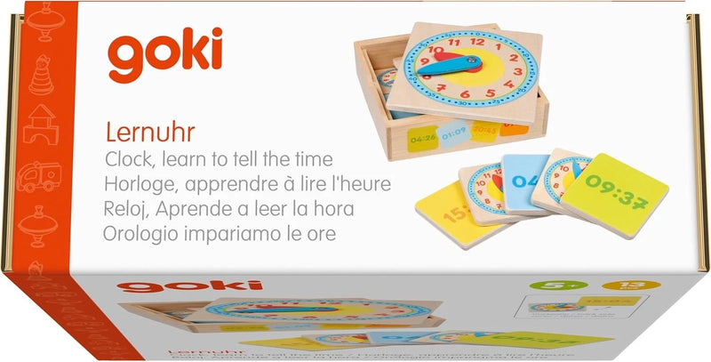 Goki Learn To Tell The Time Teaching Clock Set Early Math STEM Toys 5yrs+