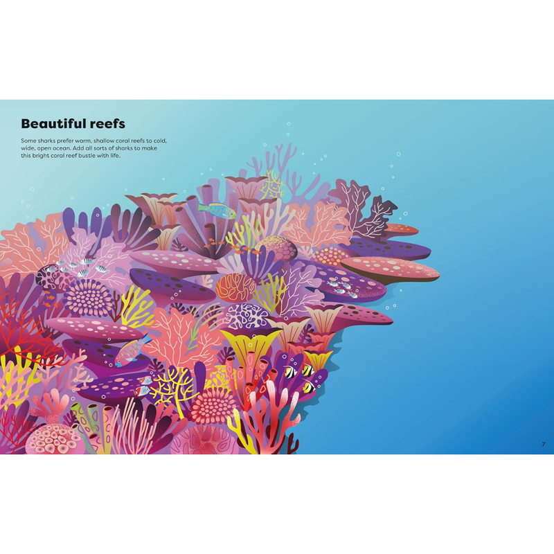 Big Sticker Activity Book of Sharks (Paperback) by Alice James Ocean Animal Theme Travel Toys