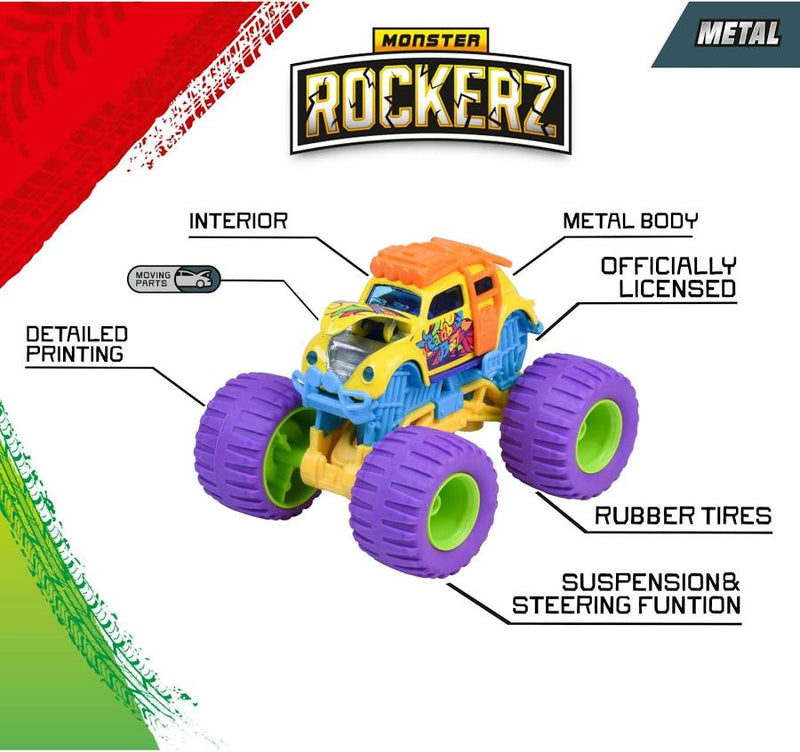 Majorette Monster Rockerz Vehicle 1pc 6 Designs Metal Travel Toys Car Gift Idea for 3yrs+