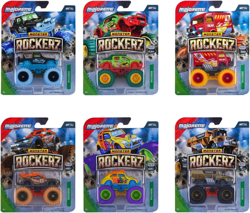 Majorette Monster Rockerz Vehicle 1pc 6 Designs Metal Travel Toys Car Gift Idea for 3yrs+