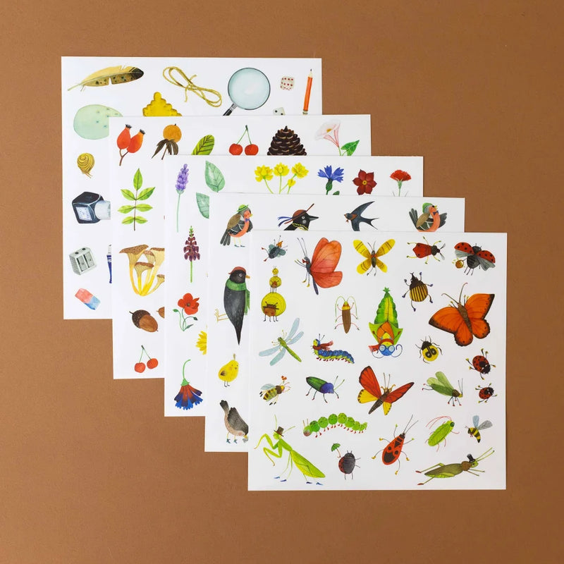 Botanist Colouring Activity Book with 148 Stickers (Paperback) by Moulin Roty Travel Toys