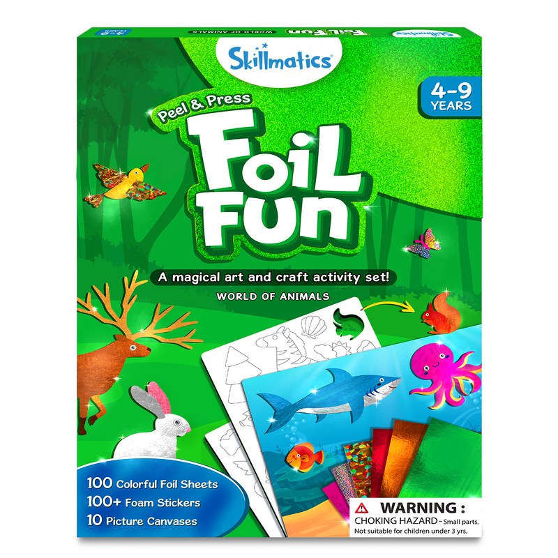 Skillmatics Foil Fun World Of Animals No Mess Art Kit Art and craft for kids 4yrs+
