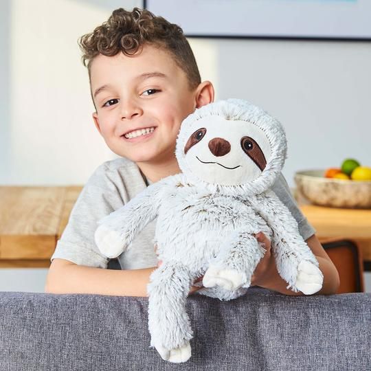 Warmies Large Sloth Brown/White Weighted Plush Toys 30cm Wellbeing Gift Idea for 0m+