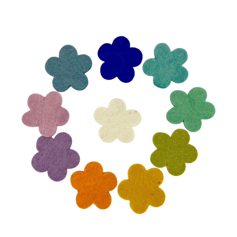 Papoose Felt Die-cut Flower 3.5cm Spring 100pcs Pretend and Imaginative Play Toys 3yrs+