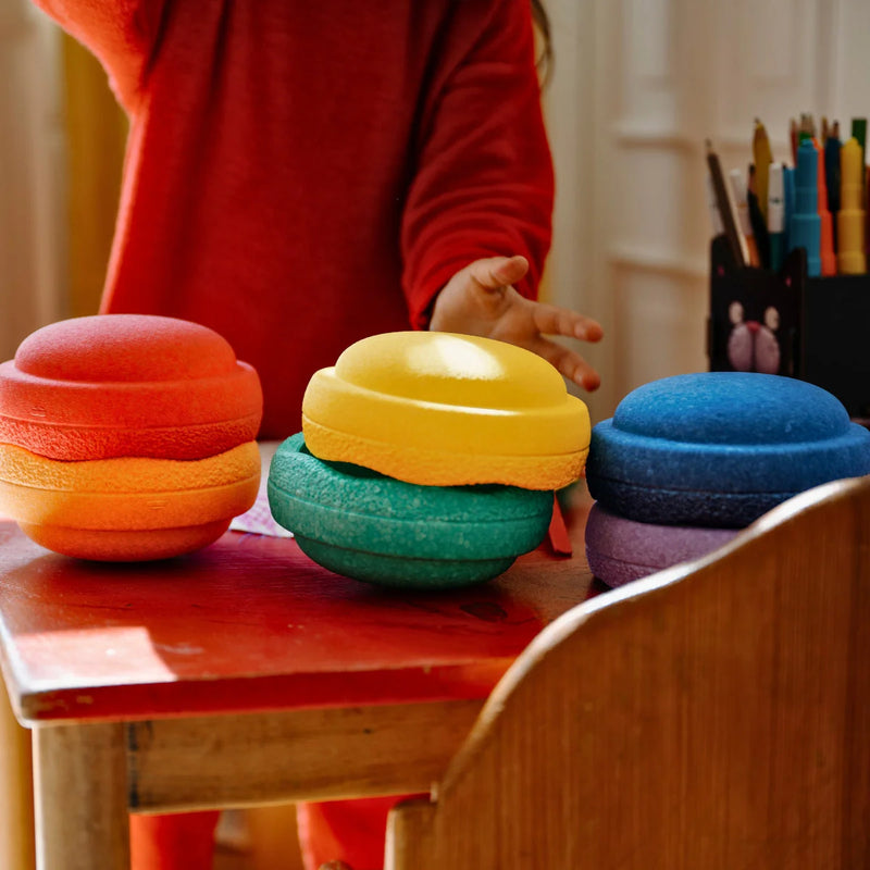 Stapelstein Stepping Stones Mini Classic Rainbow Set 6 + 1 Super Confetti Mini Stone Set Toddler Toys Best Seller Gifting Idea for 12m+